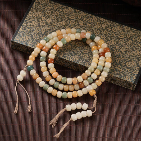 Tibetan Bodhi Jade Mala Necklace Mala Beads Charm Necklace (Jade)