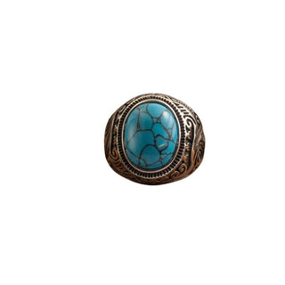 Tibetan Turquoise Ring (Carved)