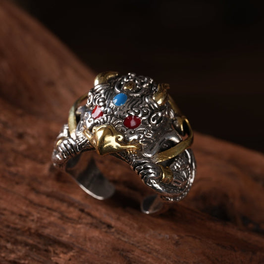 Tibetan Golden-Winged Garuda Ring