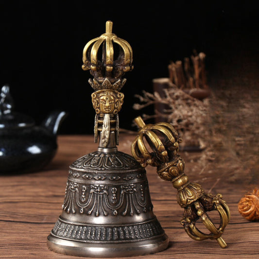 Authentic Handmade Tibetan Vajra Bell set