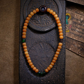 Tibetan Handmade Amber Bodhi Wrist Mala Beads