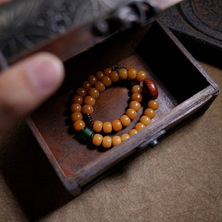 Tibetan Handmade Amber Bodhi Wrist Mala Beads