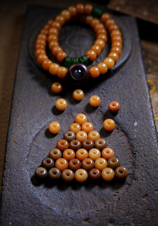 Tibetan Handmade Amber Bodhi Wrist Mala Beads