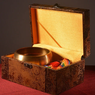 Authentic Handmade Tibetan Singing Bowl Gift Set (5.1", B note)