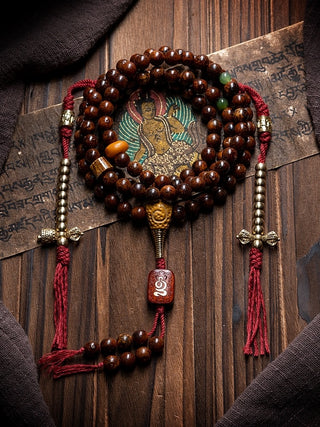 Tibetan Authentic Dark Bodhi Monk's Mala