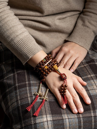 Tibetan Authentic Dark Bodhi Monk's Mala