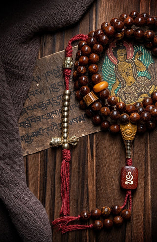 Tibetan Authentic Dark Bodhi Monk's Mala