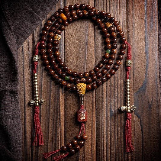 Tibetan handmade 108 Dark Bodhi Mala Beads