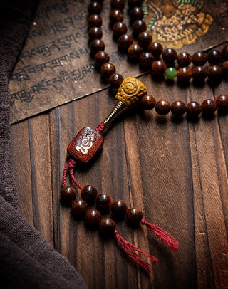 Tibetan Authentic Dark Bodhi Monk's Mala