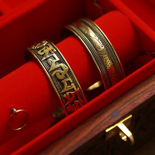 Tibetan Traditional Six Syllables Brass Bracelet