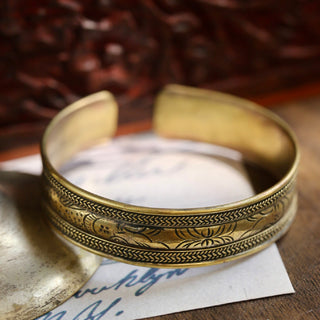 Tibetan Traditional Six Syllables Brass Bracelet