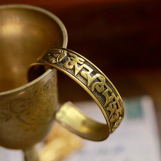 Tibetan Traditional Kelsang Flowers Brass Bracelet