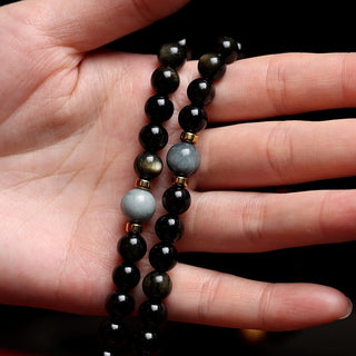 Tibetan Traditional 108 Obsidian Mala