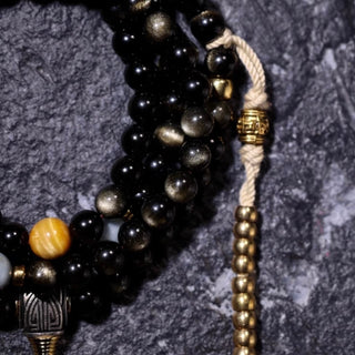 Tibetan Traditional 108 Obsidian Mala