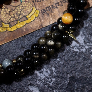 Tibetan Traditional 108 Obsidian Mala