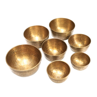 Authentic Hand-hammered Tibetan Singing Bowl Set (7 bowls)