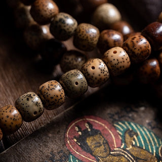 Aged 108 Lotus Seeds Mala Necklace