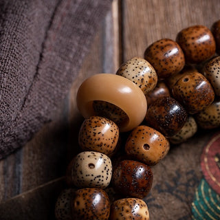 Aged 108 Lotus Seeds Mala Necklace