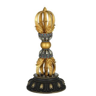 Traditional Tibetan Five Prong Vajra with Base