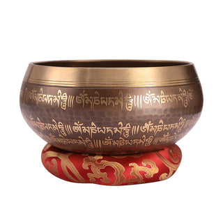 Authentic Handmade Tibetan Scripture Singing Bowl Set