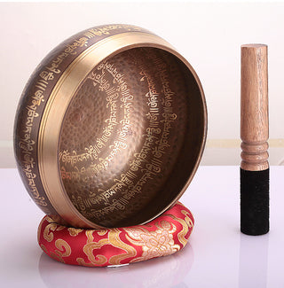 Authentic Handmade Tibetan Scripture Singing Bowl Set