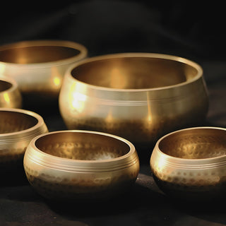 Authentic Hand-hammered Tibetan Singing Bowl Set (4.7")